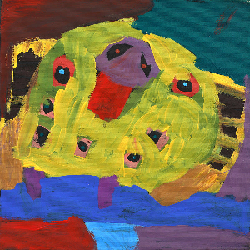 Aboriginal Artwork by Karen Napaljarri Barnes, Bird, 30x30cm