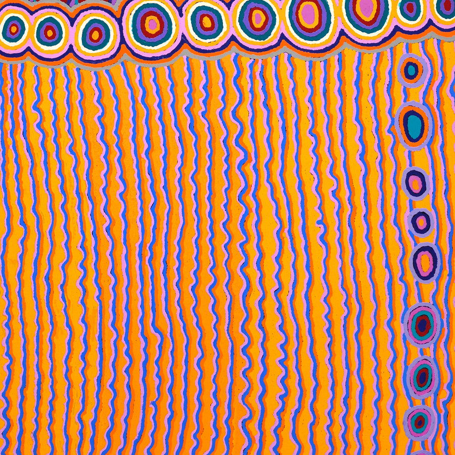 Aboriginal Artwork by Kasey-Anne Nampijinpa Gallagher, Water Dreaming - Pirlinyarnu, 152x76cm