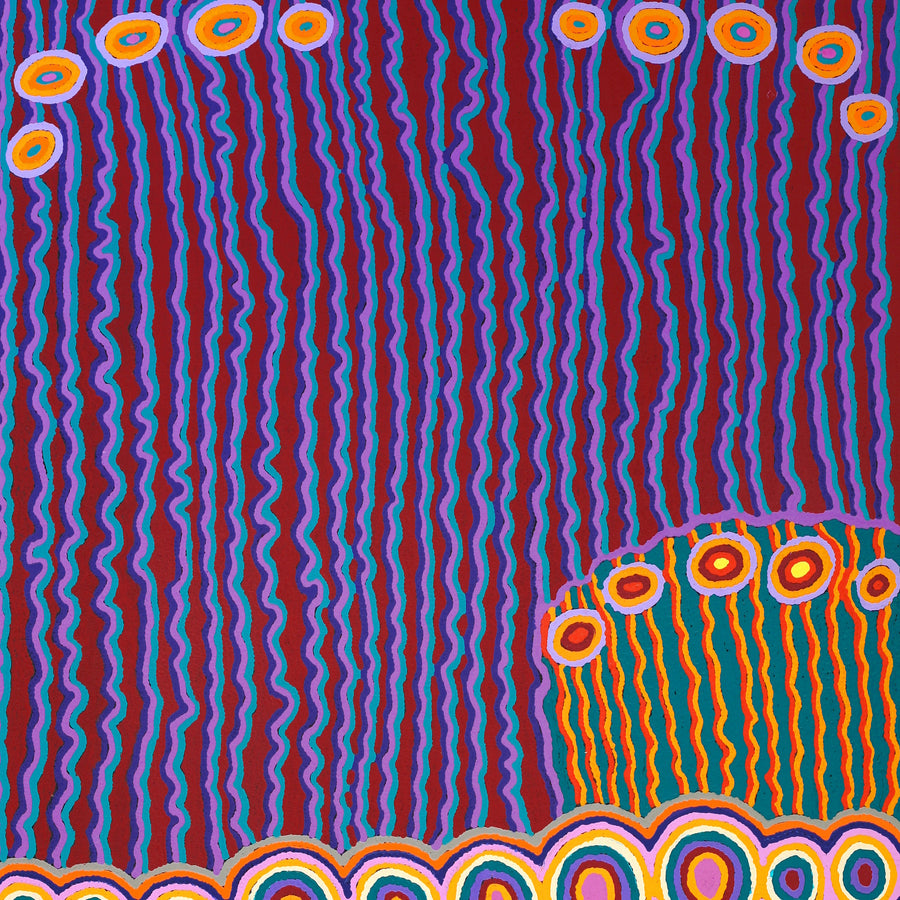 Aboriginal Artwork by Kasey-Anne Nampijinpa Gallagher, Water Dreaming - Pirlinyarnu, 152x76cm