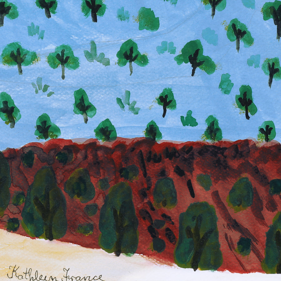 Aboriginal Artwork by Kathleen France, Ljalkaindirma (Mt Hermannsburg), 39.5x27cm