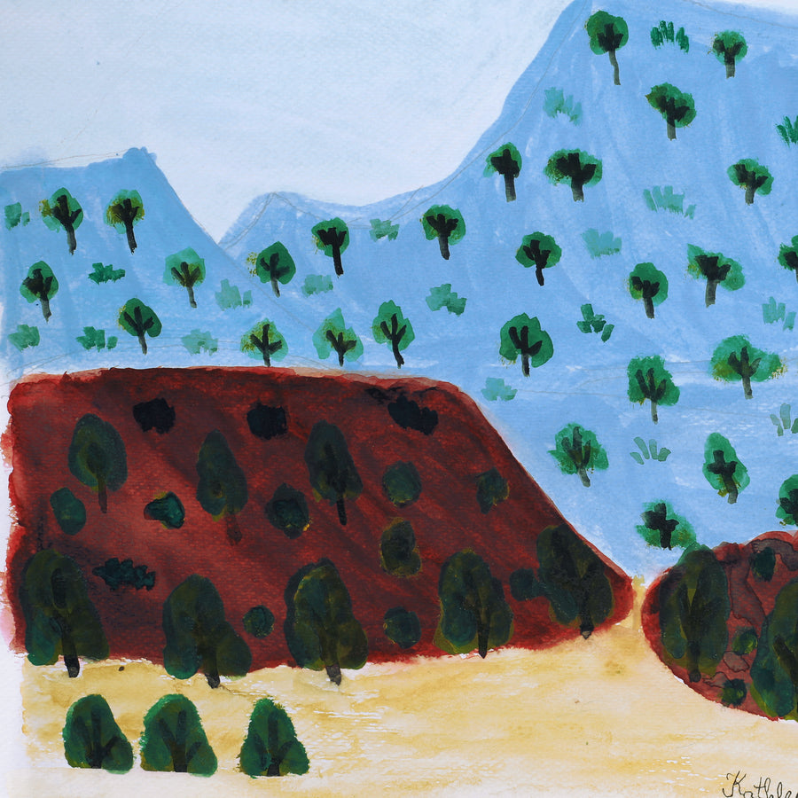 Aboriginal Artwork by Kathleen France, Ljalkaindirma (Mt Hermannsburg), 39.5x27cm