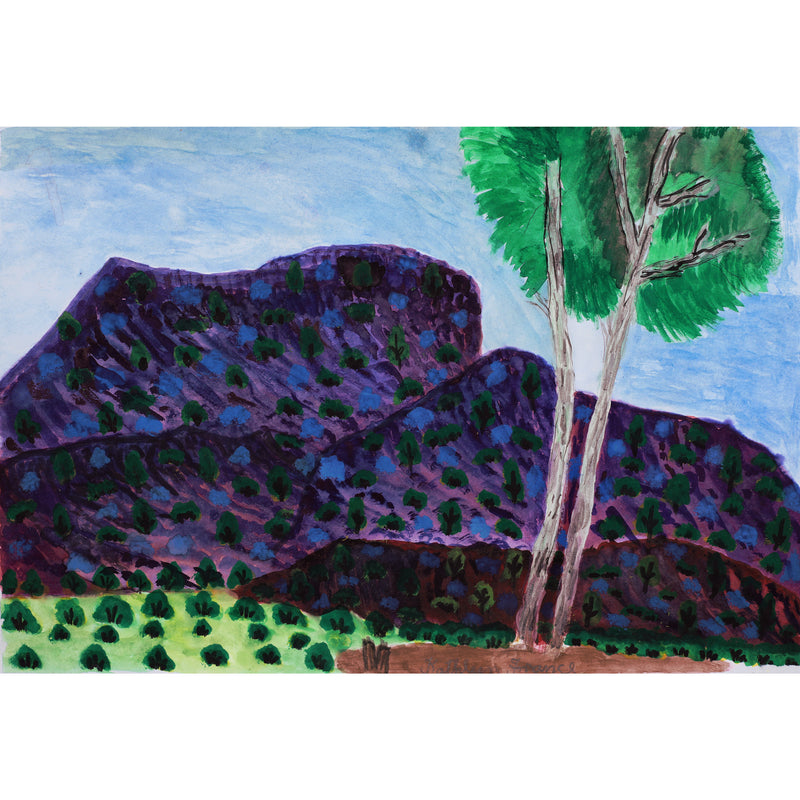 Aboriginal Artwork by Kathleen France, Ljalkaindirma (Mt Hermannsburg), 39.5x27cm