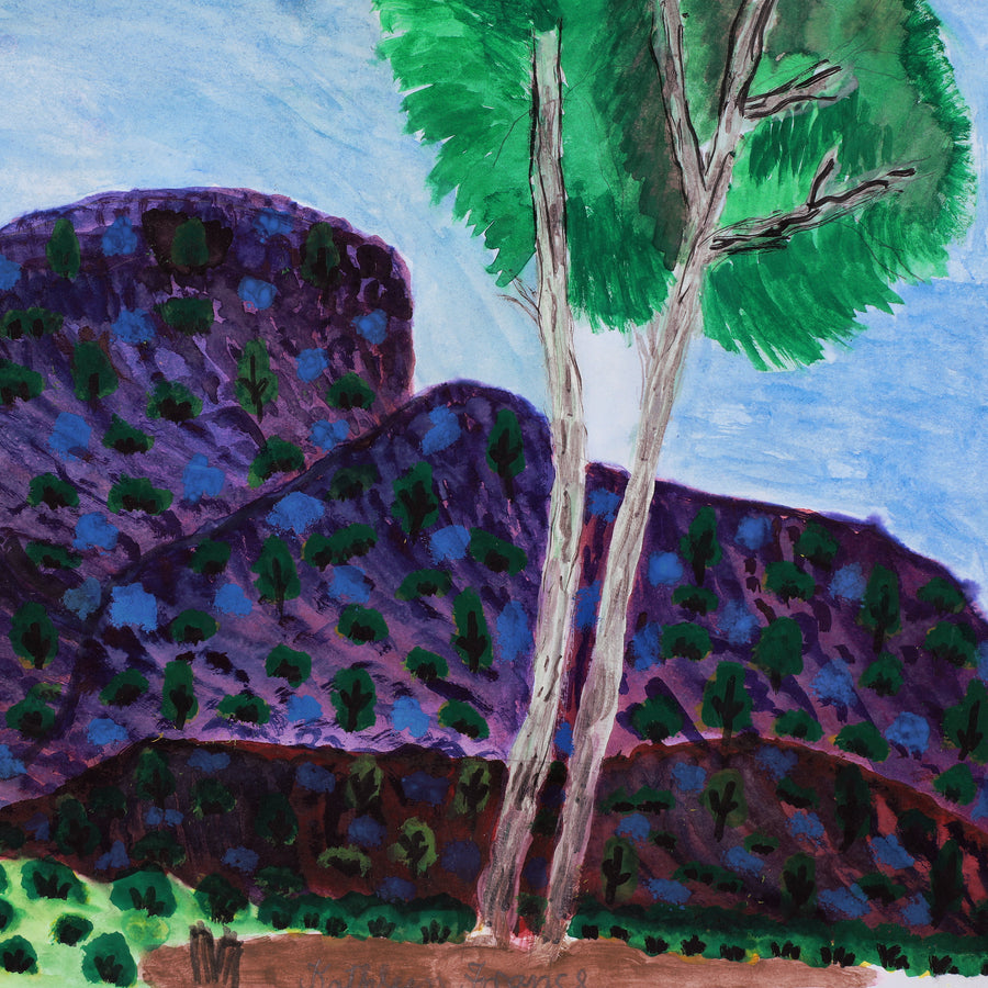 Aboriginal Artwork by Kathleen France, Ljalkaindirma (Mt Hermannsburg), 39.5x27cm