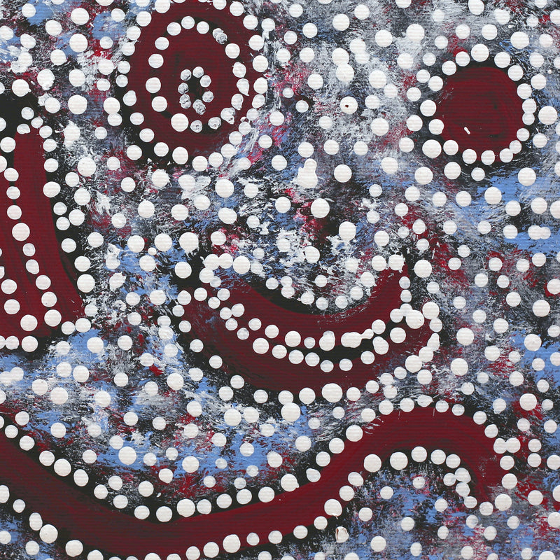 Aboriginal Artwork by Katrina Nampijinpa Brown, Watiya-warnu Jukurrpa (Seed Dreaming), 30x30cm