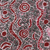 Aboriginal Artwork by Katrina Nampijinpa Brown, Watiya-warnu Jukurrpa (Seed Dreaming), 30x30cm