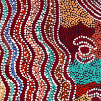 Aboriginal Artwork by Katrina Nampijinpa Brown, Watiya-warnu Jukurrpa (Seed Dreaming), 50x40cm