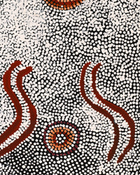 Aboriginal Artwork by Katrina Nampijinpa Brown, Watiya-warnu Jukurrpa (Seed Dreaming), 61x30cm