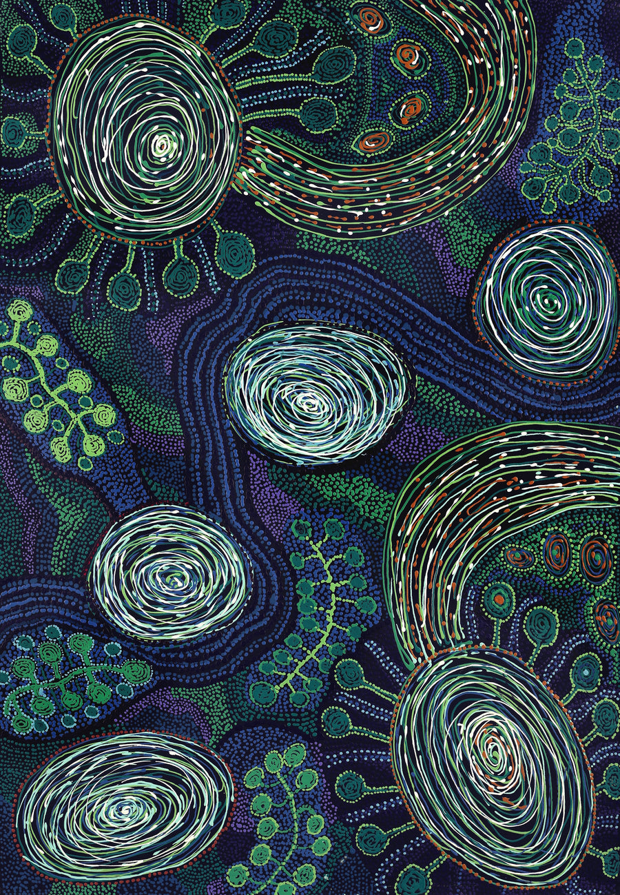 Aboriginal Artwork by Katrina Tjitayi, Kaliny-Kalinypa, 101x70cm