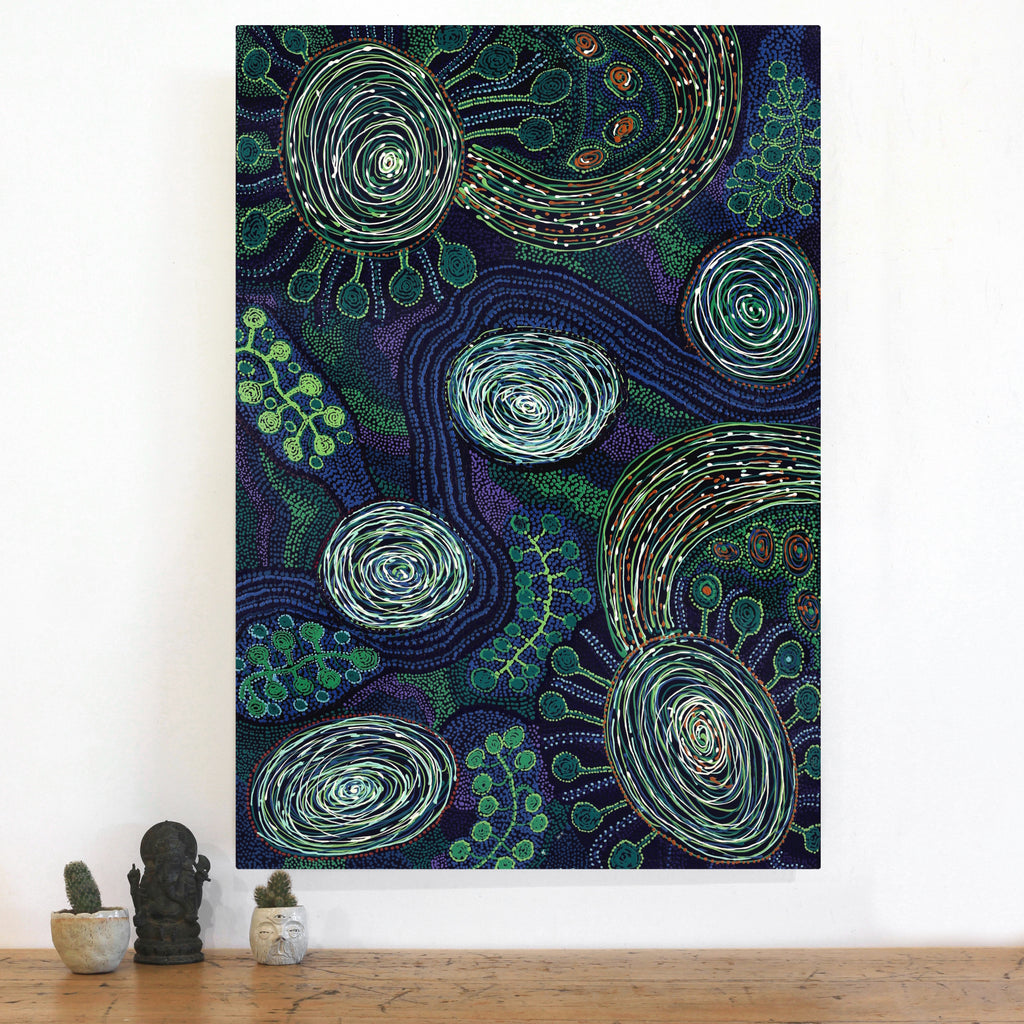 Aboriginal Artwork by Katrina Tjitayi, Kaliny-Kalinypa, 101x70cm