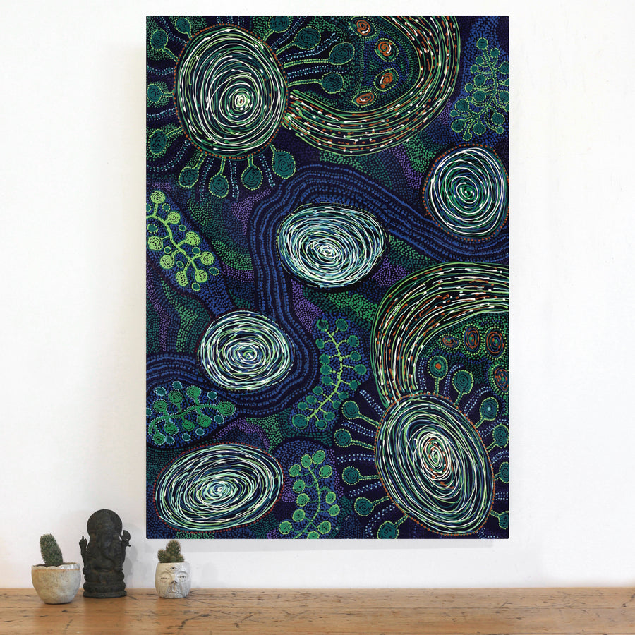 Aboriginal Artwork by Katrina Tjitayi, Kaliny-Kalinypa, 101x70cm
