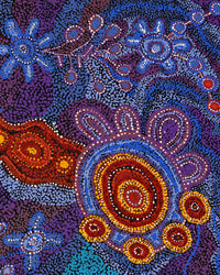 Aboriginal Artwork by Katrina Tjitayi, Kaliny-Kalinypa, 120x60cm