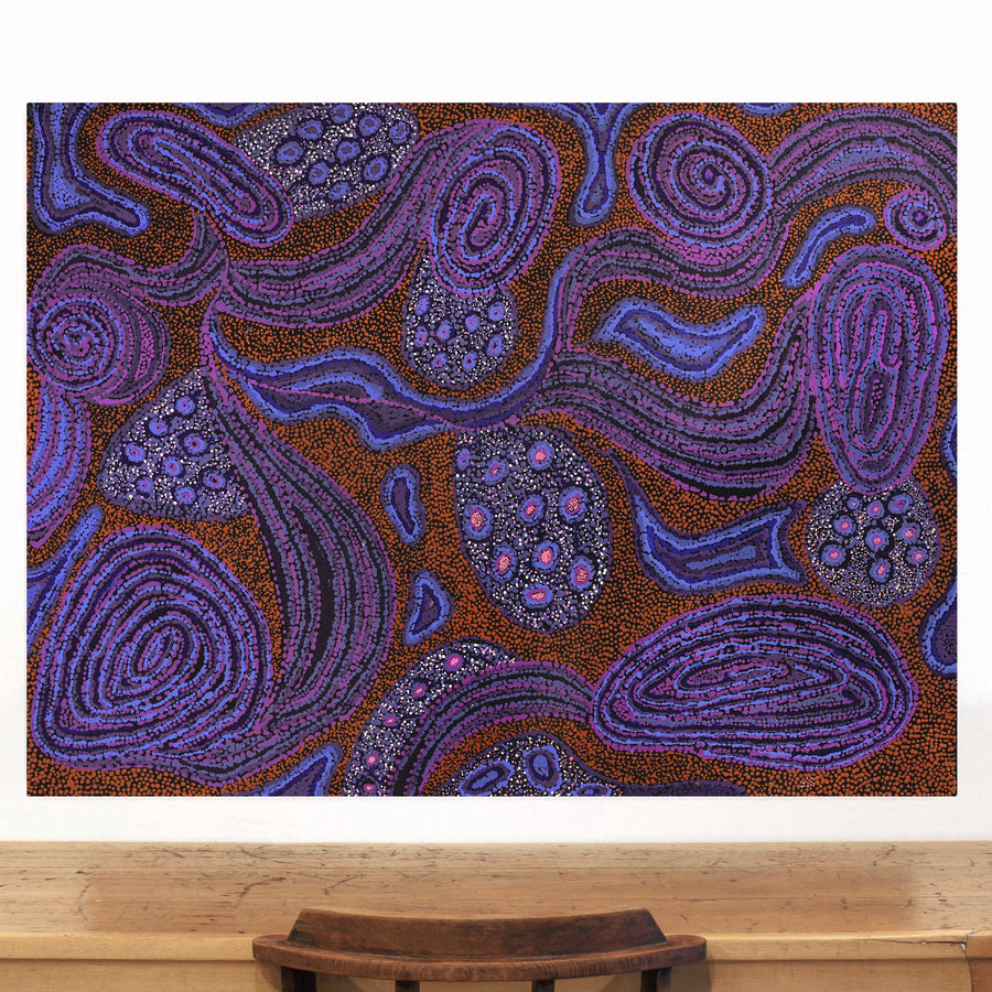 Aboriginal Artwork by Katrina Tjitayi, Kaliny-Kalinypa, 122x91cm