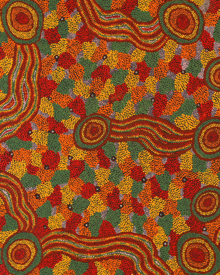 Aboriginal Artwork by Katrina Tjitayi, Kaliny-Kalinypa, 101x71cm