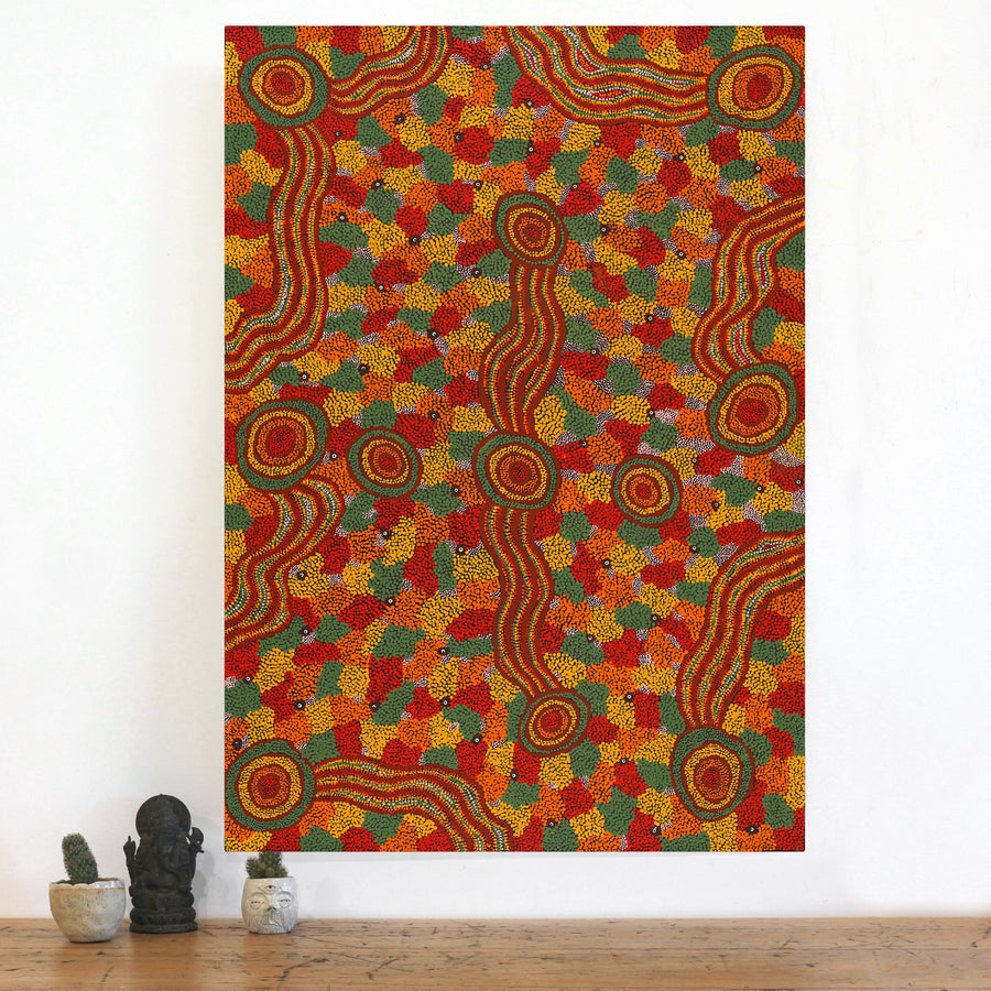 Aboriginal Artwork by Katrina Tjitayi, Kaliny-Kalinypa, 101x71cm