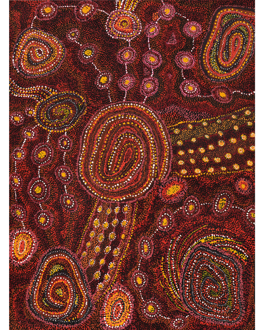 Aboriginal Artwork by Katrina Tjitayi, Kaliny-Kalinypa, 102x76cm