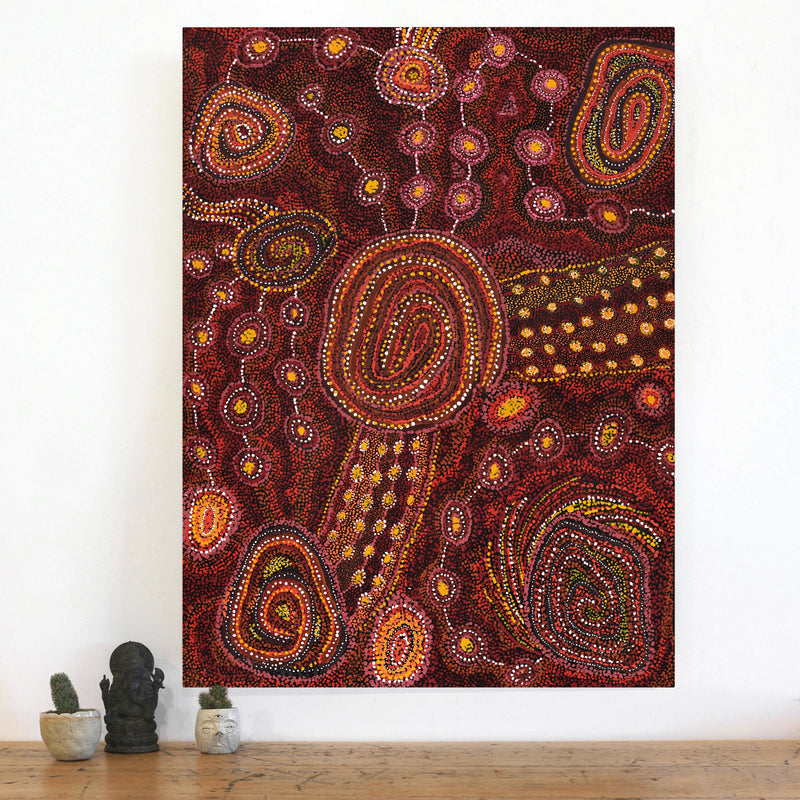 Aboriginal Art by Katrina Tjitayi, Kaliny-Kalinypa, 102x76cm - ART ARK®