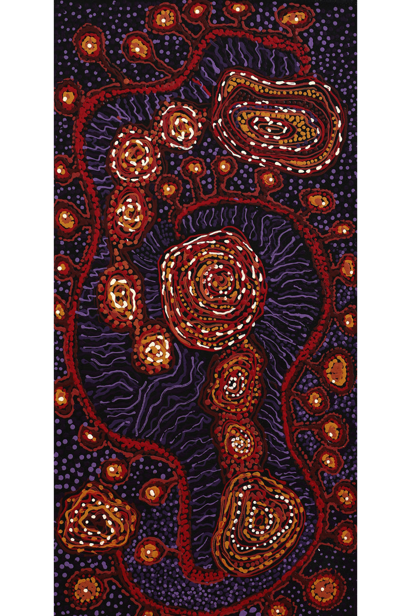 Aboriginal Art by Katrina Tjitayi, Kaliny-Kalinypa, 60x30cm - ART ARK®