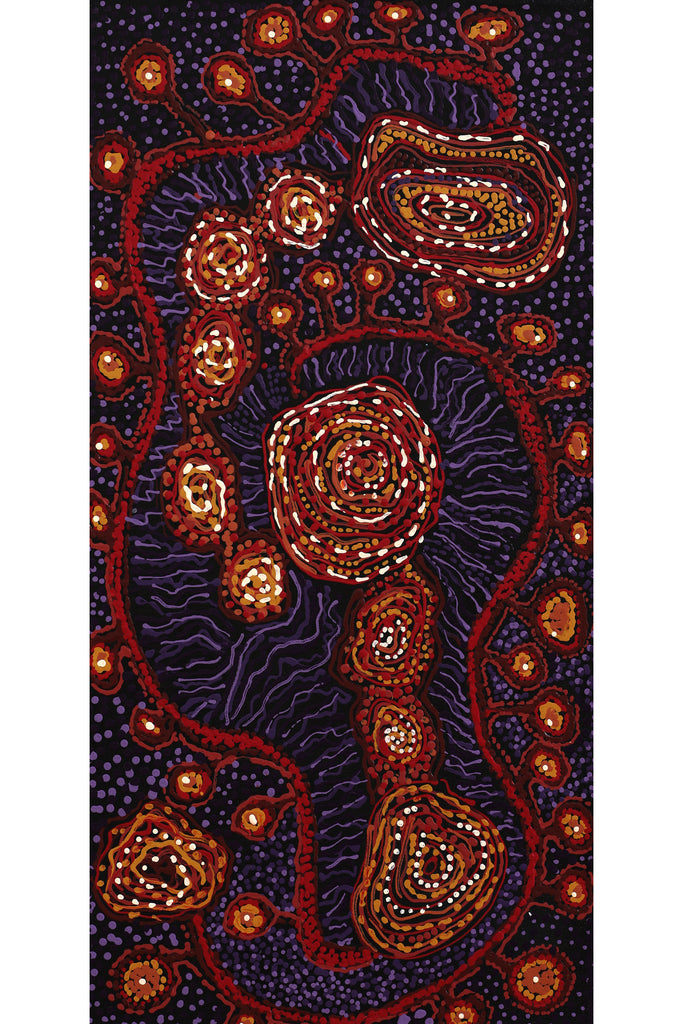 Aboriginal Artwork by Katrina Tjitayi, Kaliny-Kalinypa, 60x30cm