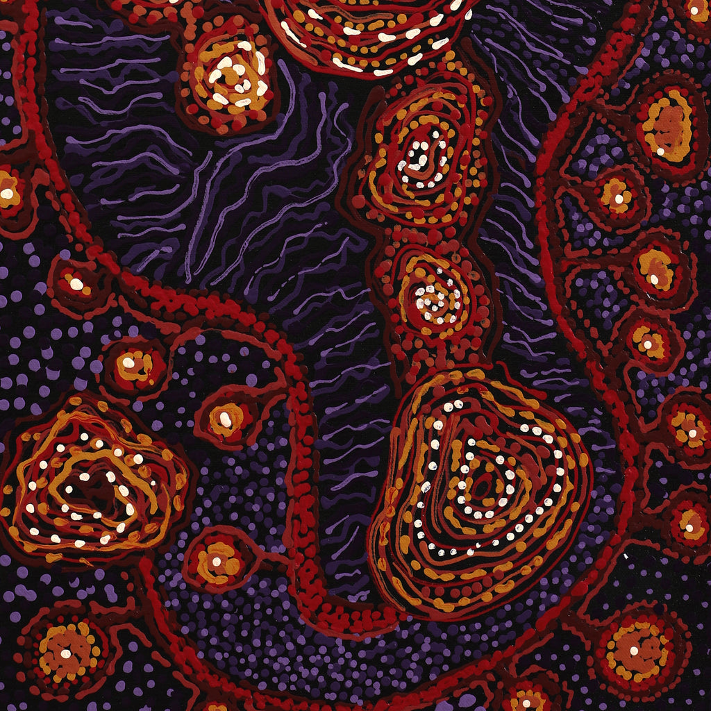 Aboriginal Artwork by Katrina Tjitayi, Kaliny-Kalinypa, 60x30cm