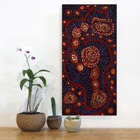 Aboriginal Artwork by Katrina Tjitayi, Kaliny-Kalinypa, 60x30cm