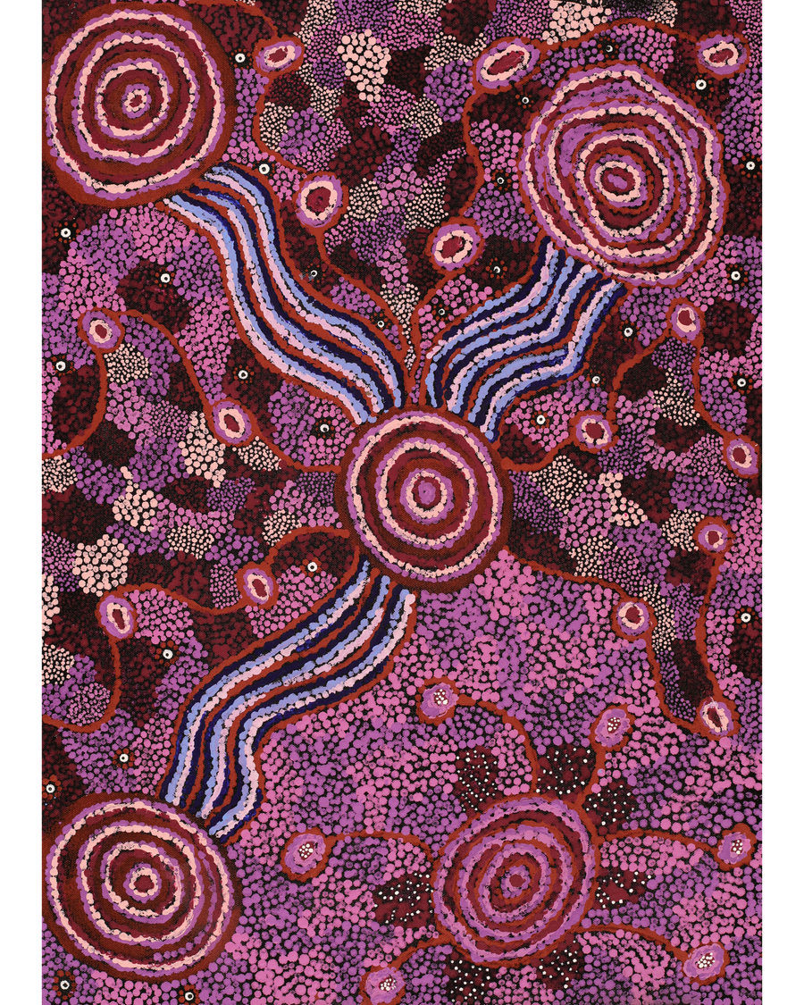 Aboriginal Artwork by Katrina Tjitayi, Kaliny-Kalinypa, 61x43cm