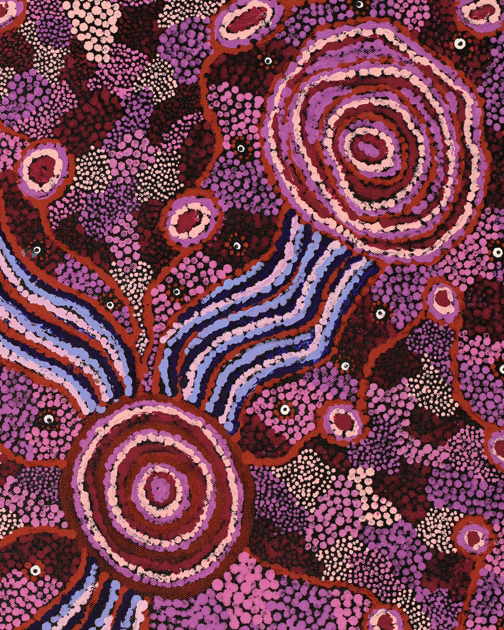 Aboriginal Artwork by Katrina Tjitayi, Kaliny-Kalinypa, 61x43cm