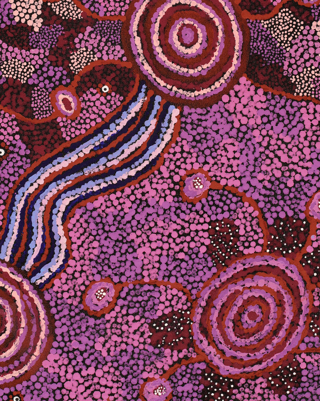 Aboriginal Artwork by Katrina Tjitayi, Kaliny-Kalinypa, 61x43cm