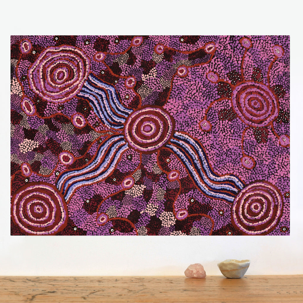 Aboriginal Artwork by Katrina Tjitayi, Kaliny-Kalinypa, 61x43cm