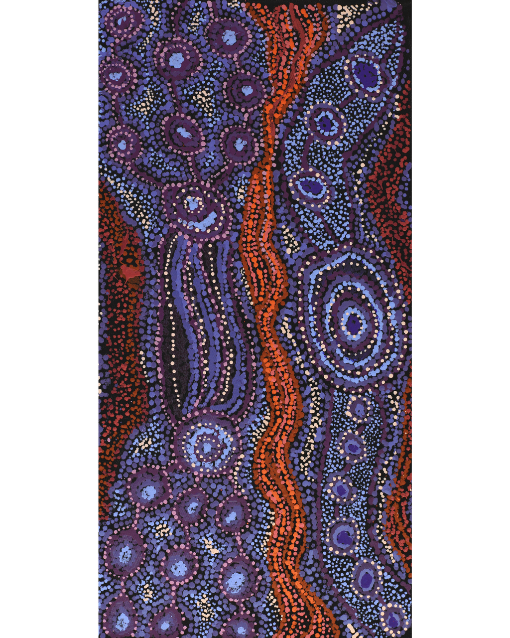 Aboriginal Artwork by Katrina Tjitayi, Kaliny-Kalinypa, 60x30cm