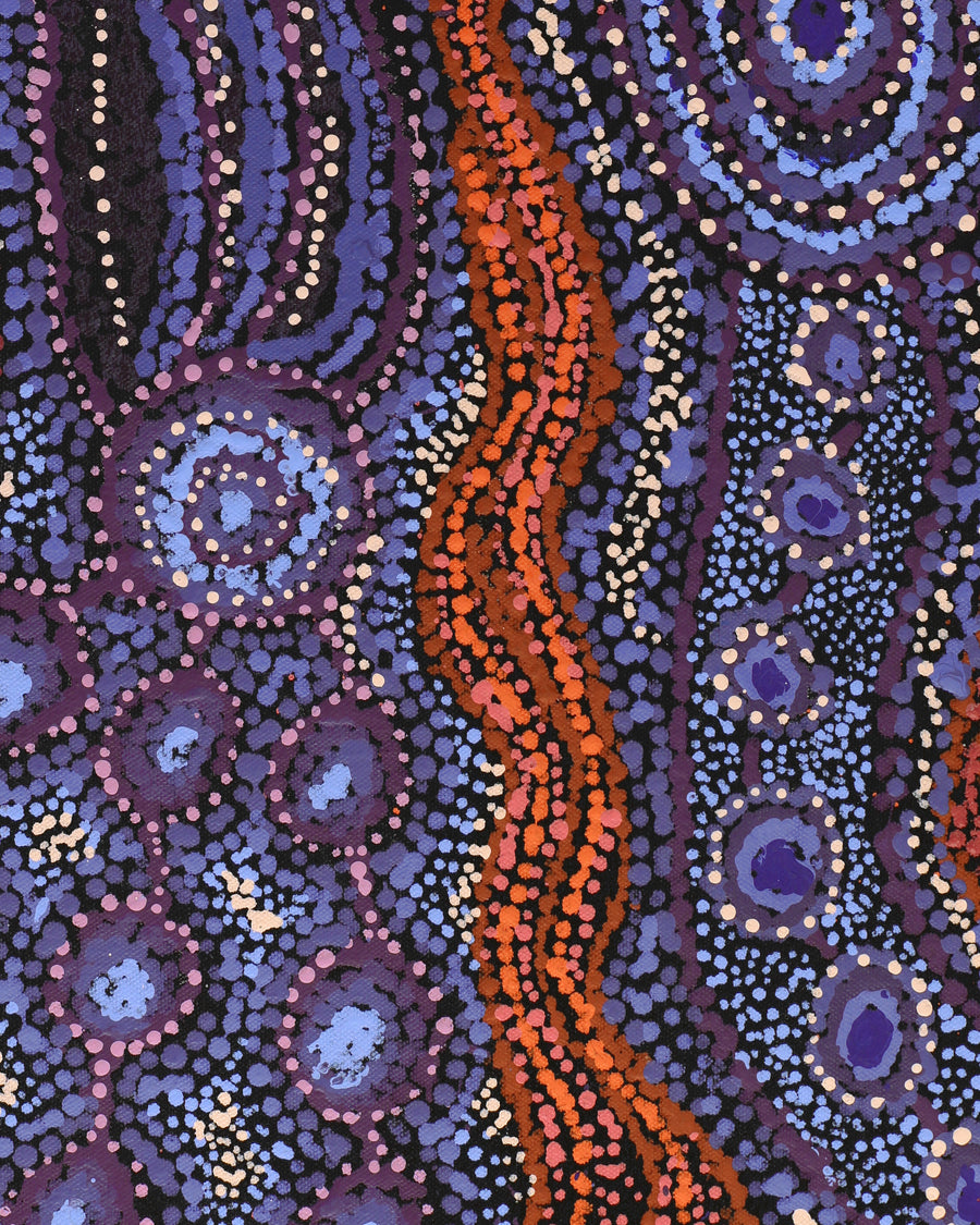 Aboriginal Artwork by Katrina Tjitayi, Kaliny-Kalinypa, 60x30cm