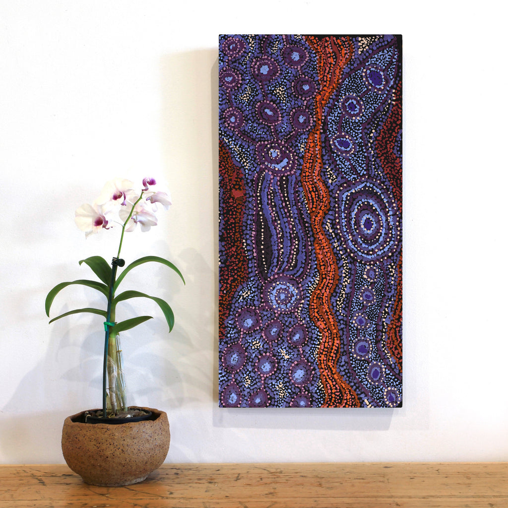 Aboriginal Artwork by Katrina Tjitayi, Kaliny-Kalinypa, 60x30cm