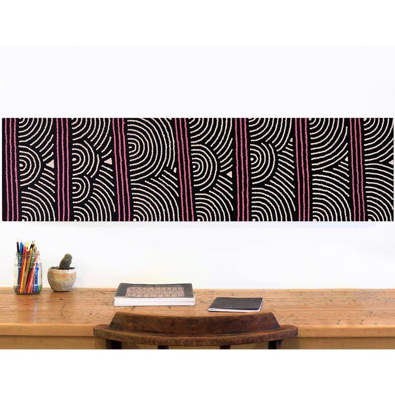Aboriginal Artwork by Kaylene Nungurrayi Brown, Karnta Jukurrpa (Womens Dreaming), 122x30cm
