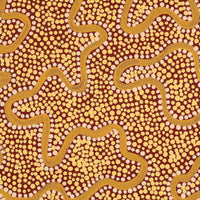 Aboriginal Artwork by Kelly-Anne Nungarrayi Gibson, Ngapa Jukurrpa (Water Dreaming) - Puyurru, 107x30cm