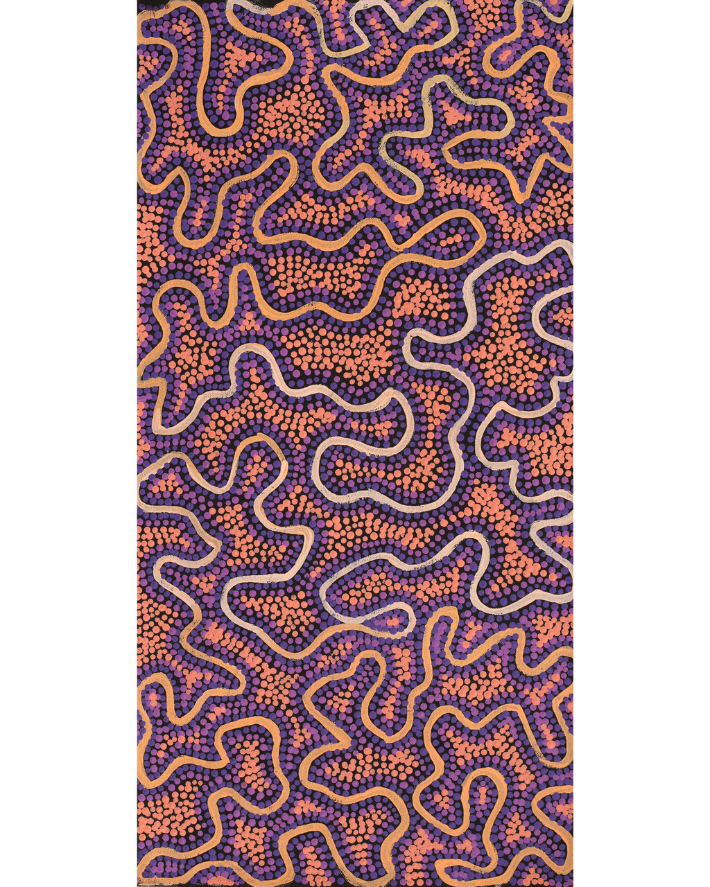 Aboriginal Artwork by Kelly-Anne Nungarrayi Gibson, Ngapa Jukurrpa (Water Dreaming) - Puyurru, 61x30cm
