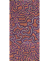 Aboriginal Artwork by Kelly-Anne Nungarrayi Gibson, Ngapa Jukurrpa (Water Dreaming) - Puyurru, 61x30cm