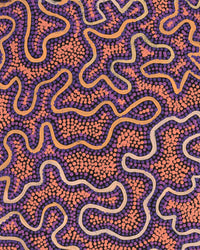 Aboriginal Artwork by Kelly-Anne Nungarrayi Gibson, Ngapa Jukurrpa (Water Dreaming) - Puyurru, 61x30cm