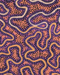 Aboriginal Artwork by Kelly-Anne Nungarrayi Gibson, Ngapa Jukurrpa (Water Dreaming) - Puyurru, 61x30cm