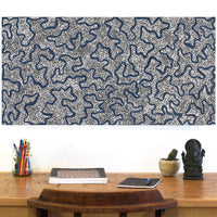 Aboriginal Artwork by Kelly-Anne Nungarrayi Gibson, Ngapa Jukurrpa (Water Dreaming) - Puyurru, 91x46cm