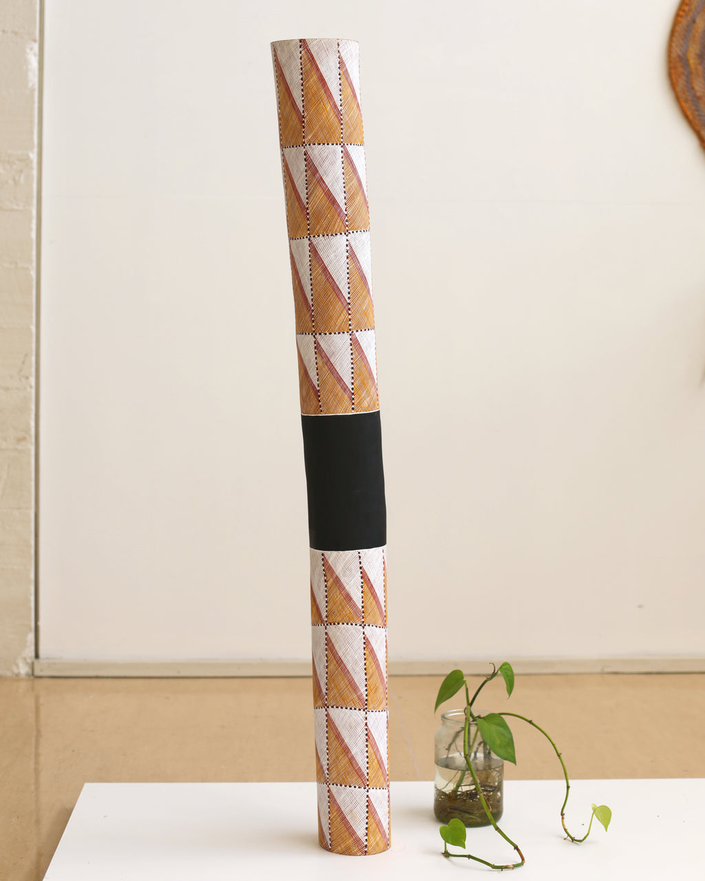 Aboriginal Artwork by Kenan Namunjdja, Lorrkon (Hollow Log), Kunkurra, 133x14cm