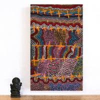 Aboriginal Artwork by Kershini Napaljarri Collins, Ngatijirri Jukurrpa (Budgerigar Dreaming), 76x46cm