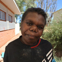 Aboriginal Artwork by Kershini Napaljarri Collins, Ngatijirri Jukurrpa (Budgerigar Dreaming), 107x46cm