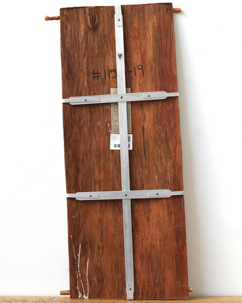 Aboriginal Artwork by Kirby Brown, Birlmu or Namarnkorl (Barramundi),92x36cm Bark