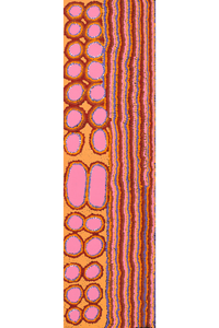 Aboriginal Artwork by Kieran Japangardi Michaels, Lappi Lappi Jukurrpa, 107x30cm
