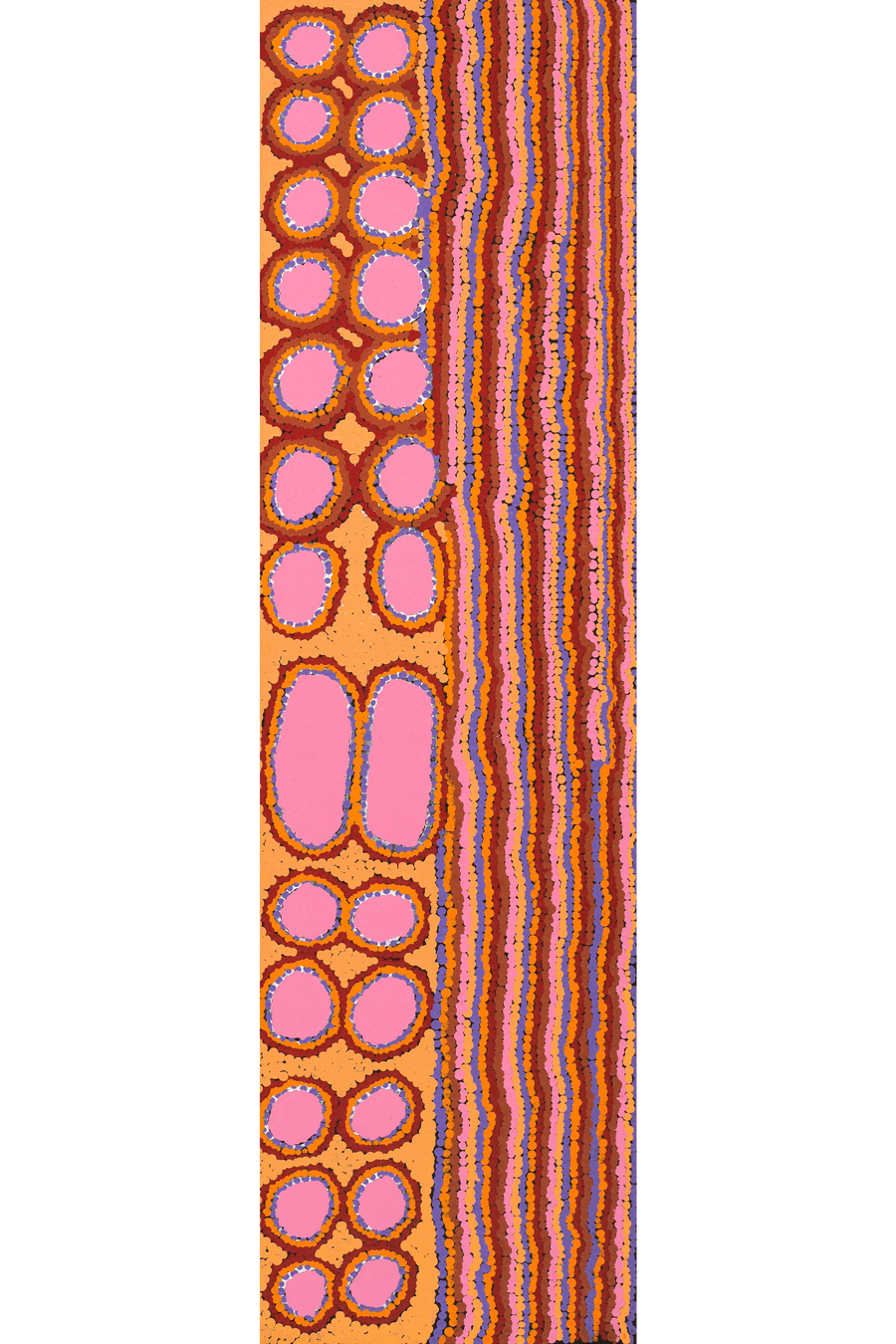 Aboriginal Artwork by Kieran Japangardi Michaels, Lappi Lappi Jukurrpa, 107x30cm