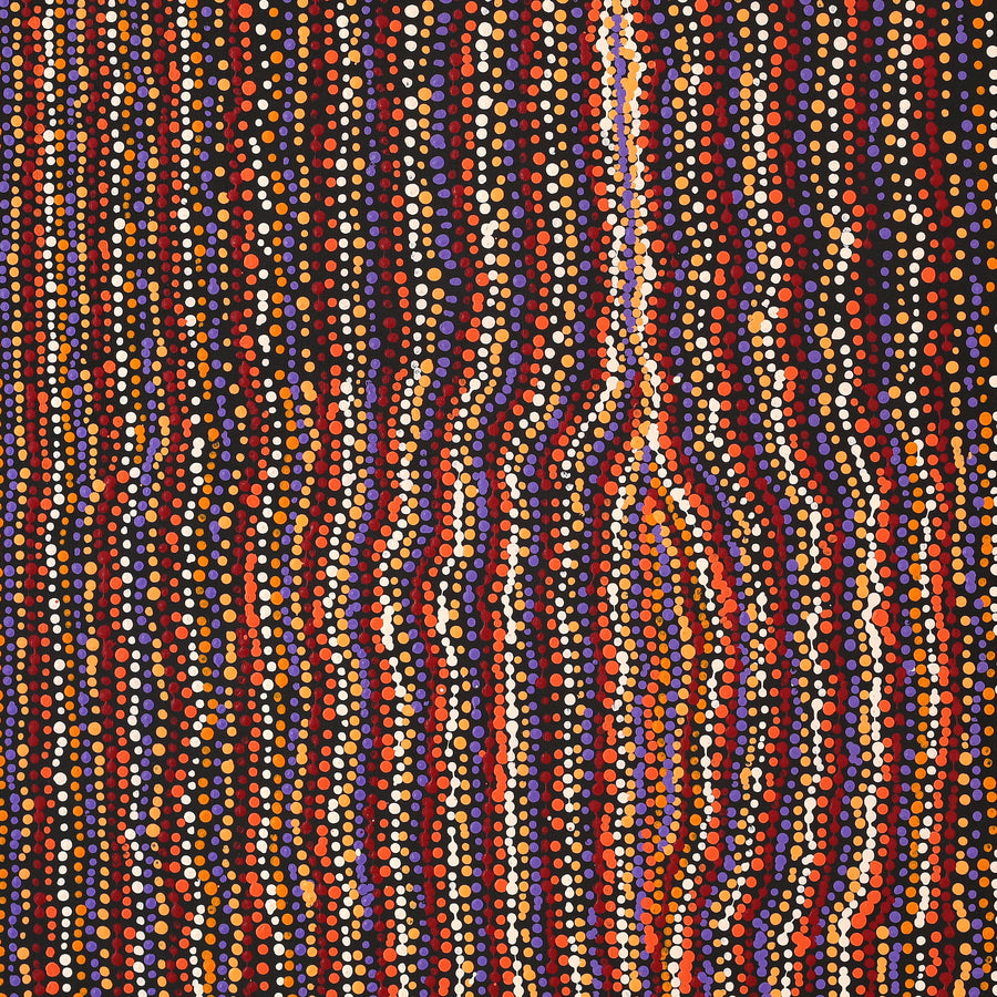Aboriginal Artwork by Kieran Japangardi Michaels, Lappi Lappi Jukurrpa, 91x91cm