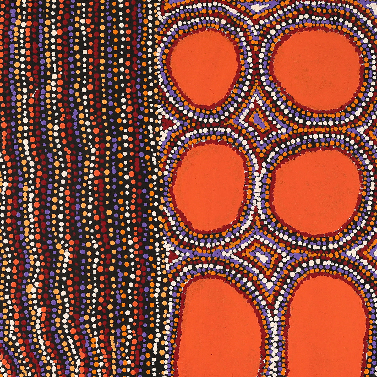 Aboriginal Art by Kieran Japangardi Michaels, Lappi Lappi Jukurrpa, 91x91cm - ART ARK®