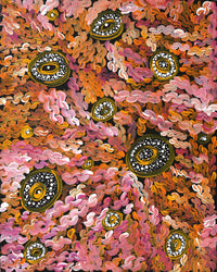 Aboriginal Artwork by Kirsten Napaljarri Spencer, Wardapi Jukurrpa (Goanna Dreaming) - Yarripilangu , 50x40cm