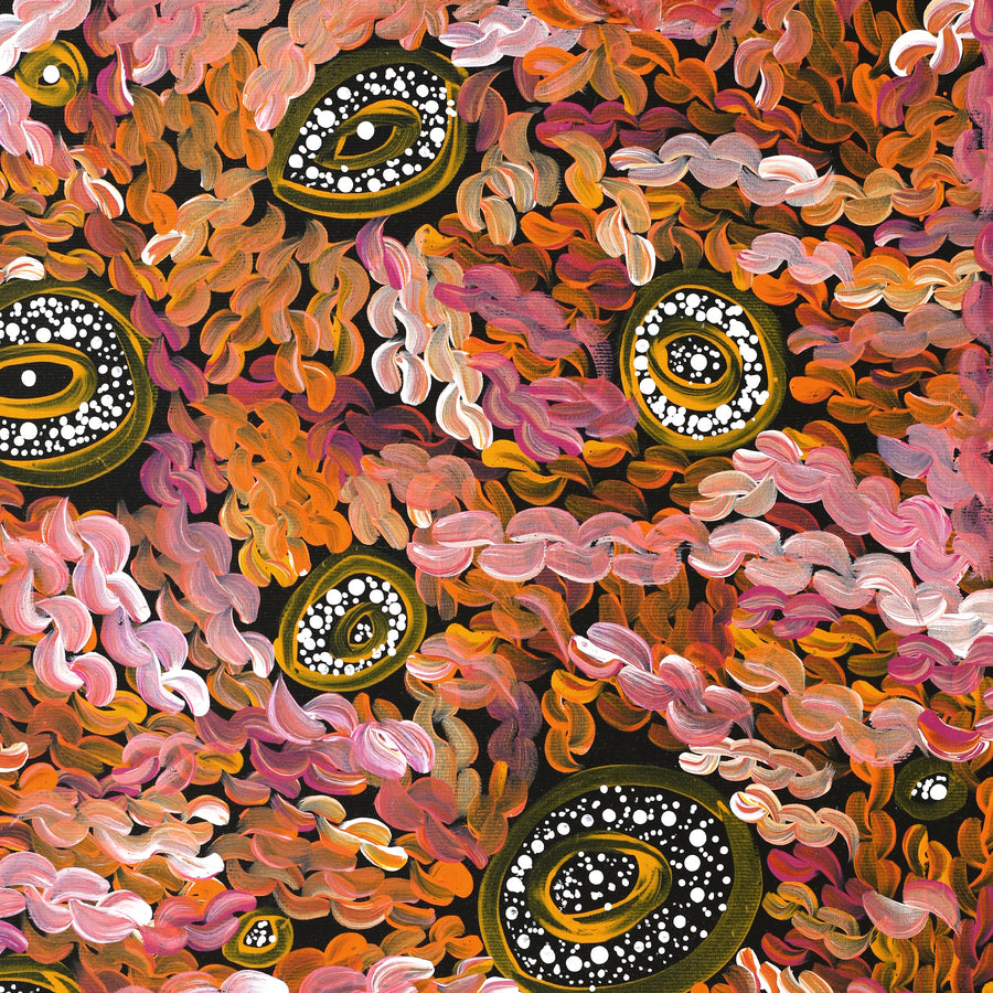 Aboriginal Artwork by Kirsten Napaljarri Spencer, Wardapi Jukurrpa (Goanna Dreaming) - Yarripilangu , 50x40cm