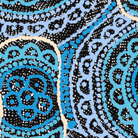 Aboriginal Artwork by Kirsty-Anne Napanangka Martin, Ngalyipi Jukurrpa (Snakevine Dreaming) - Mina Mina, 30x30cm