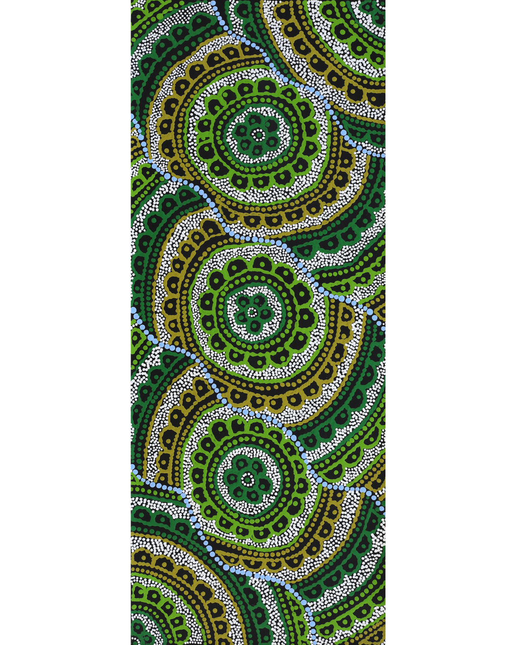 Aboriginal Artwork by Kirsty-Anne Napanangka Martin, Ngalyipi Jukurrpa (Snakevine Dreaming) - Mina Mina, 76x30cm